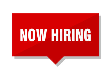 now hiring red tag