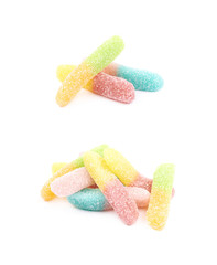 Jelly worm candy isolated