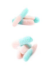 Jelly worm candy isolated