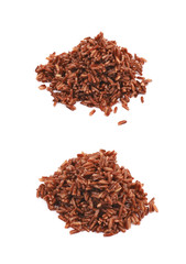 Pile of red rice isolated