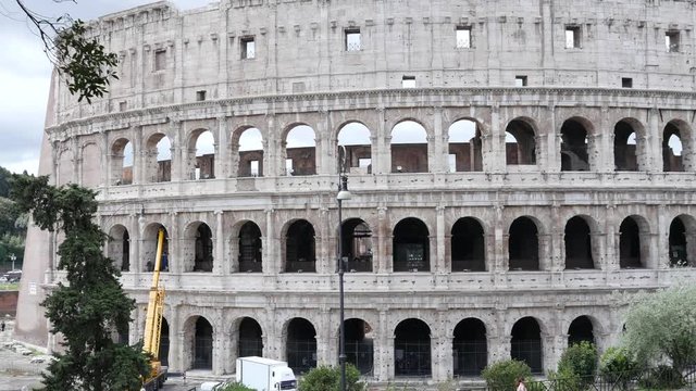 Rome Colosseum - Coliseum camera glide movement antique architecture