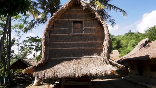 Straw house in Indonesian tribe village