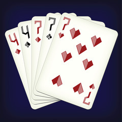 Full house - playing cards vector illustration