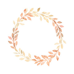 Hand painted pastel watercolor wreath plant wedding decoration