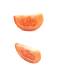 Ripe red tomato isolated