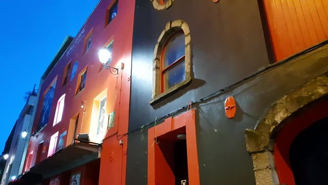 Colorful and crazy Temple Bar area in Dublin - a popular place