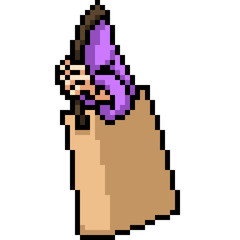 vector pixel art shopping bag