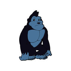 Gorilla cartoon illustration isolated on white background for children color book