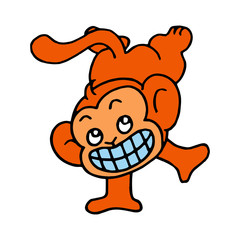 Monkey cartoon illustration isolated on white background for children color book