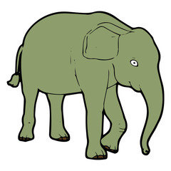 Fototapeta na wymiar Elephant cartoon illustration isolated on white background for children color book