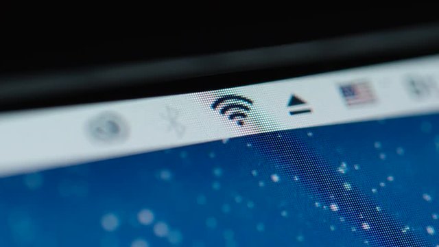 MACRO: Connecting Wi-Fi icon in a computer