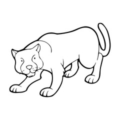 Panther cartoon illustration isolated on white background for children color book