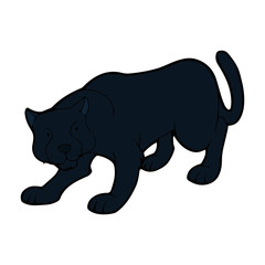 Panther cartoon illustration isolated on white background for children color book
