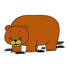 Bear cartoon illustration isolated on white background for children color book