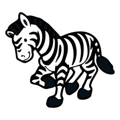 Fototapeta premium Zebra cartoon illustration isolated on white background for children color book
