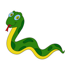 Snake cartoon illustration isolated on white background for children color book