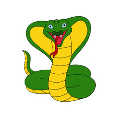 Snake cartoon illustration isolated on white background for children color book