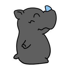 Rhino cartoon illustration isolated on white background for children color book