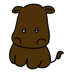 Hippo cartoon illustration isolated on white background for children color book