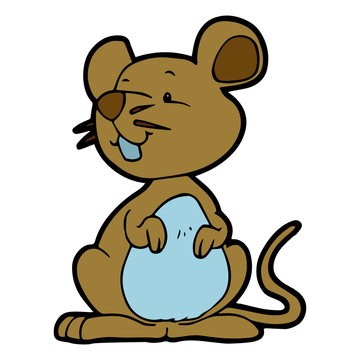Mouse cartoon illustration isolated on white background for children color book