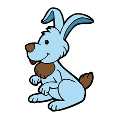 Rabbit cartoon illustration isolated on white background for children color book