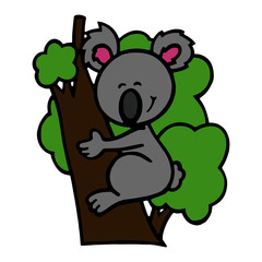 Koala cartoon illustration isolated on white background for children color book