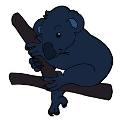 Koala cartoon illustration isolated on white background for children color book