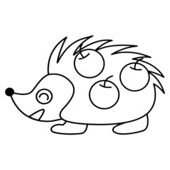 Hedgehog cartoon illustration isolated on white background for children color book