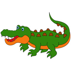 Crocodile cartoon illustration isolated on white background for children color book