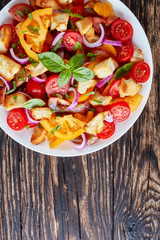 italian salad panzanella on a plate