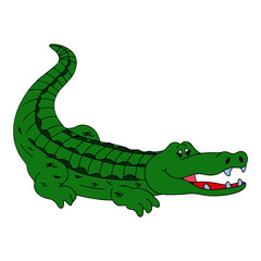 Crocodile cartoon illustration isolated on white background for children color book