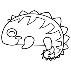 Gecko cartoon illustration isolated on white background for children color book