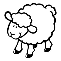 Sheep cartoon illustration isolated on white background for children color book