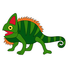 Gecko cartoon illustration isolated on white background for children color book