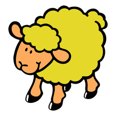 Sheep cartoon illustration isolated on white background for children color book