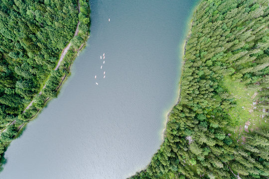 Kayakers on the lake