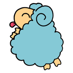 Sheep cartoon illustration isolated on white background for children color book