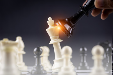 Chess board game Strategy,Planning and Decision concept,business solutions for success.
