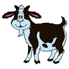 Goat cartoon illustration isolated on white background for children color book