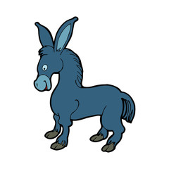 Donkey cartoon illustration isolated on white background for children color book
