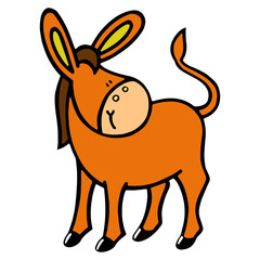 Donkey cartoon illustration isolated on white background for children color book
