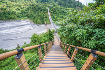 Valley Glaze Bridge in Taiwan, Pingtung. (The Longest Suspension Bridge in Taiwan)