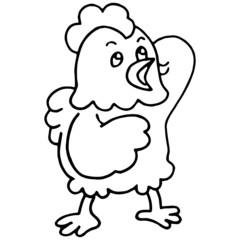 Fototapeta premium Chicken cartoon illustration isolated on white background for children color book
