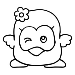 Chicken cartoon illustration isolated on white background for children color book
