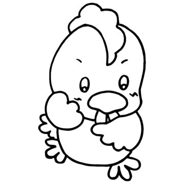 Chicken cartoon illustration isolated on white background for children color book