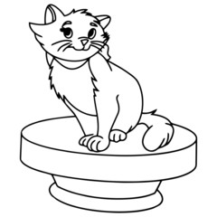 Cat cartoon illustration isolated on white background for children color book