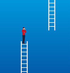 Businessman missing ladder climbing upwards © wei wan