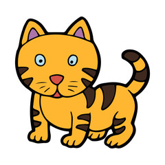 Cat cartoon illustration isolated on white background for children color book