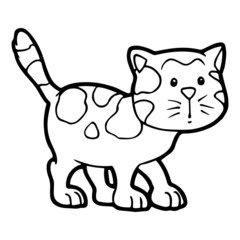 Cat cartoon illustration isolated on white background for children color book