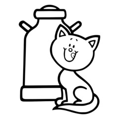 Cat cartoon illustration isolated on white background for children color book